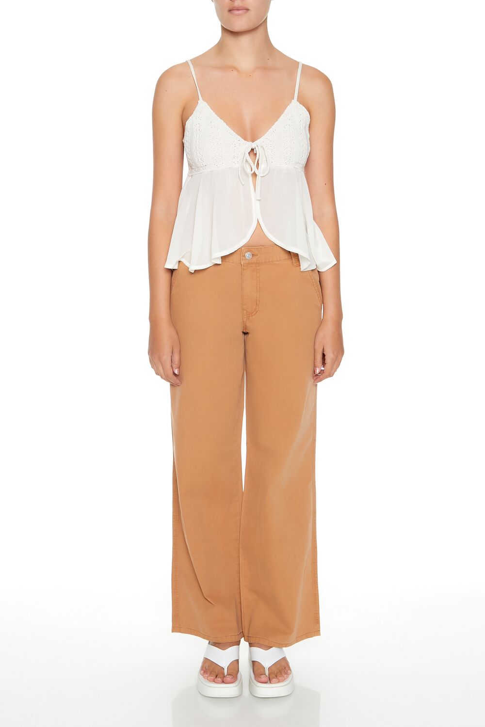  Forever 21 Poplin Utility Carpenter Pants - camel - Bonton