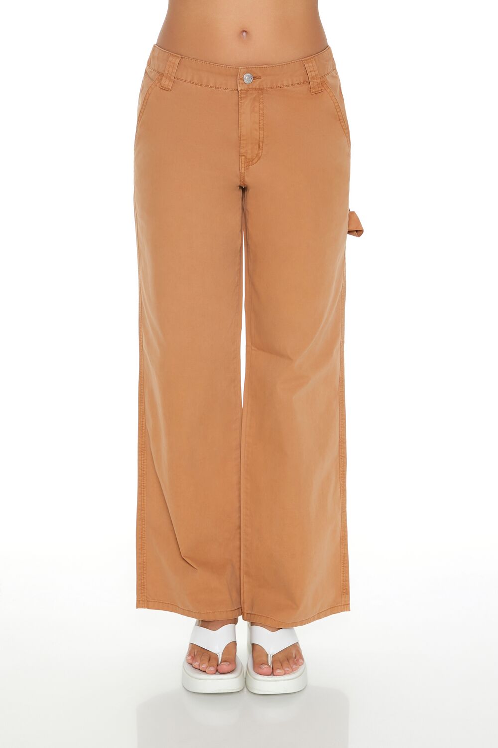  Forever 21 Poplin Utility Carpenter Pants - camel - Bonton