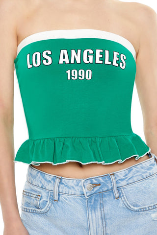 Los Angeles 1990 Ruffle Tube Top