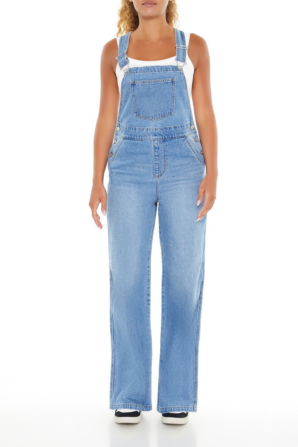  Forever 21 Denim Straight-Leg Overalls - medium-denim - Bonton