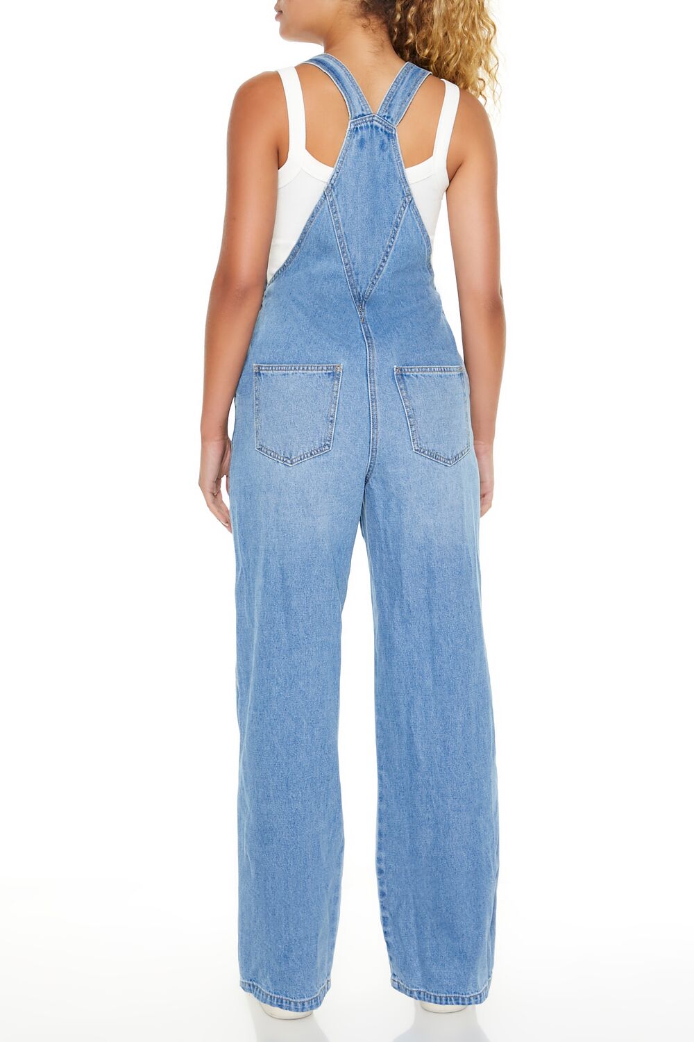  Forever 21 Denim Straight-Leg Overalls - medium-denim - Bonton