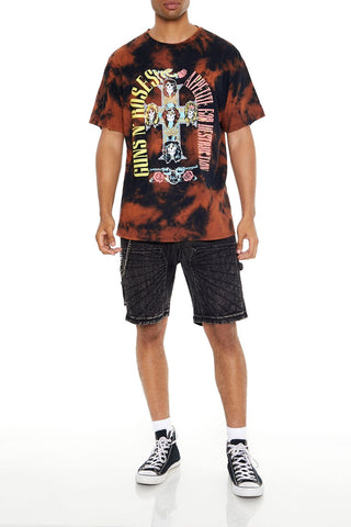 Guns N Roses Bleach Dye Graphic Tee