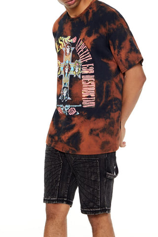 Guns N Roses Bleach Dye Graphic Tee