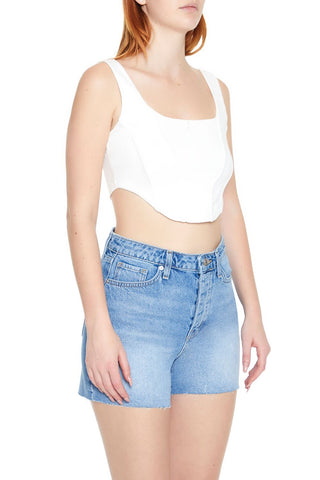 Corset Curved-Hem Crop Top