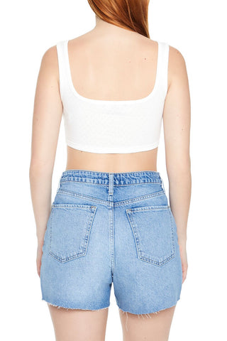 Corset Curved-Hem Crop Top