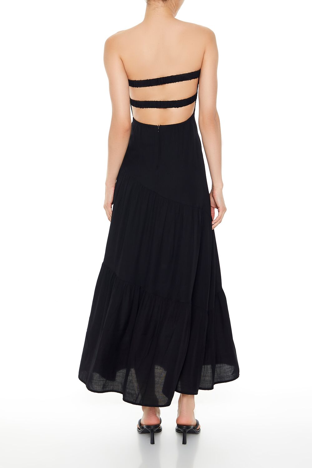  Forever 21 Strapless Asymmetrical Maxi Dress - black-swatch - Bonton