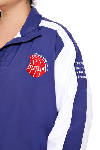Plus Size Track & Field Zip-Up Jacket