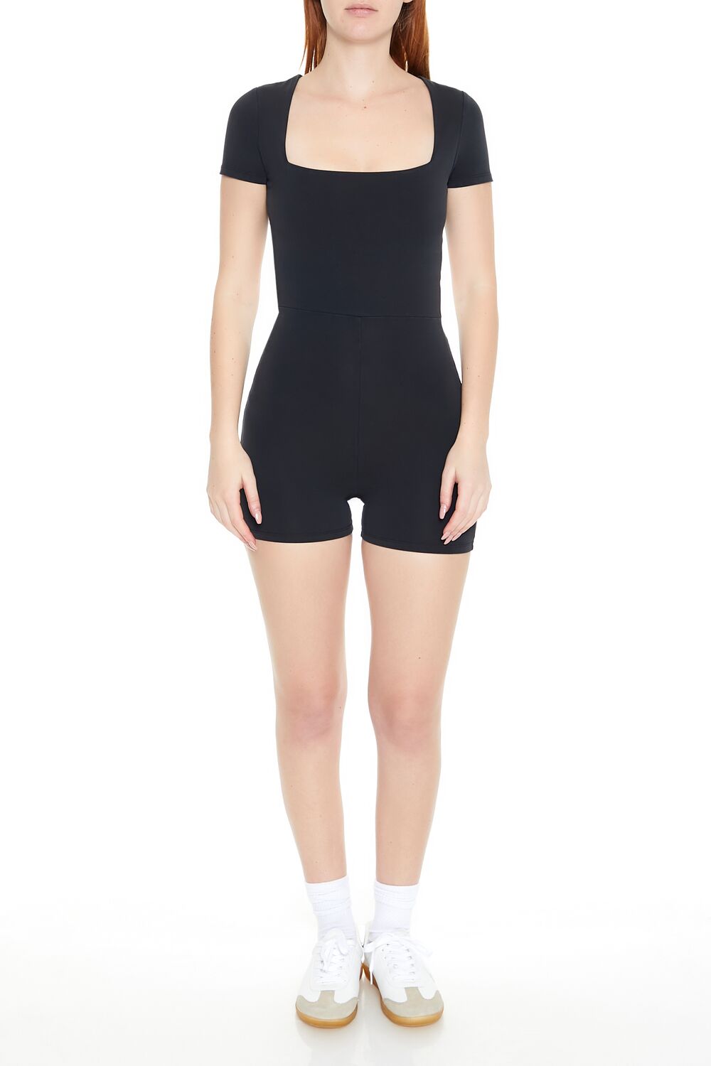  Forever 21 Mineral Wash Cutout Romper - black - Bonton
