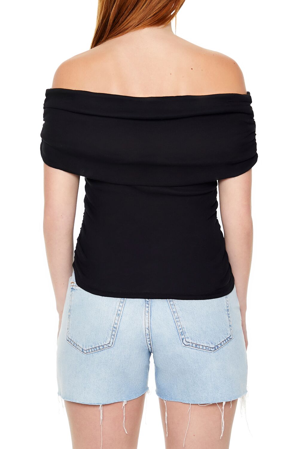  Forever 21 Ruched Off-the-Shoulder Top - black - Bonton
