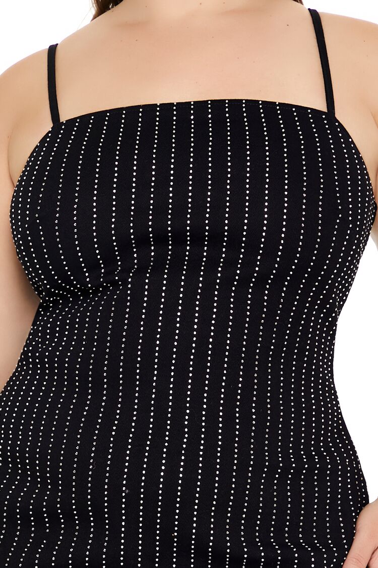  Forever 21 Plus Size Rhinestone Striped Dress - black-swatch - Bonton