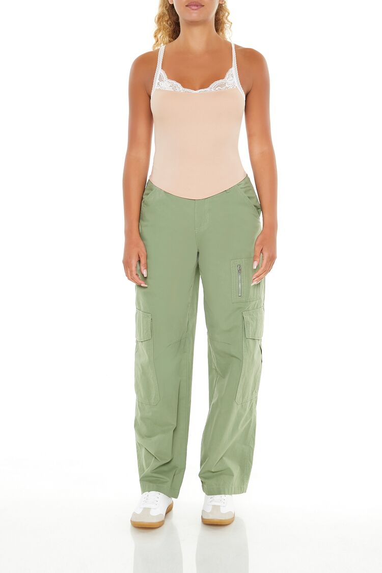  Forever 21 Seamless Lace-Trim Cami - almond white - Bonton