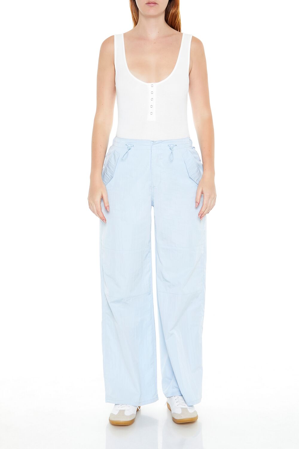  Forever 21 Ribbed Knit Tank Bodysuit - white - Bonton