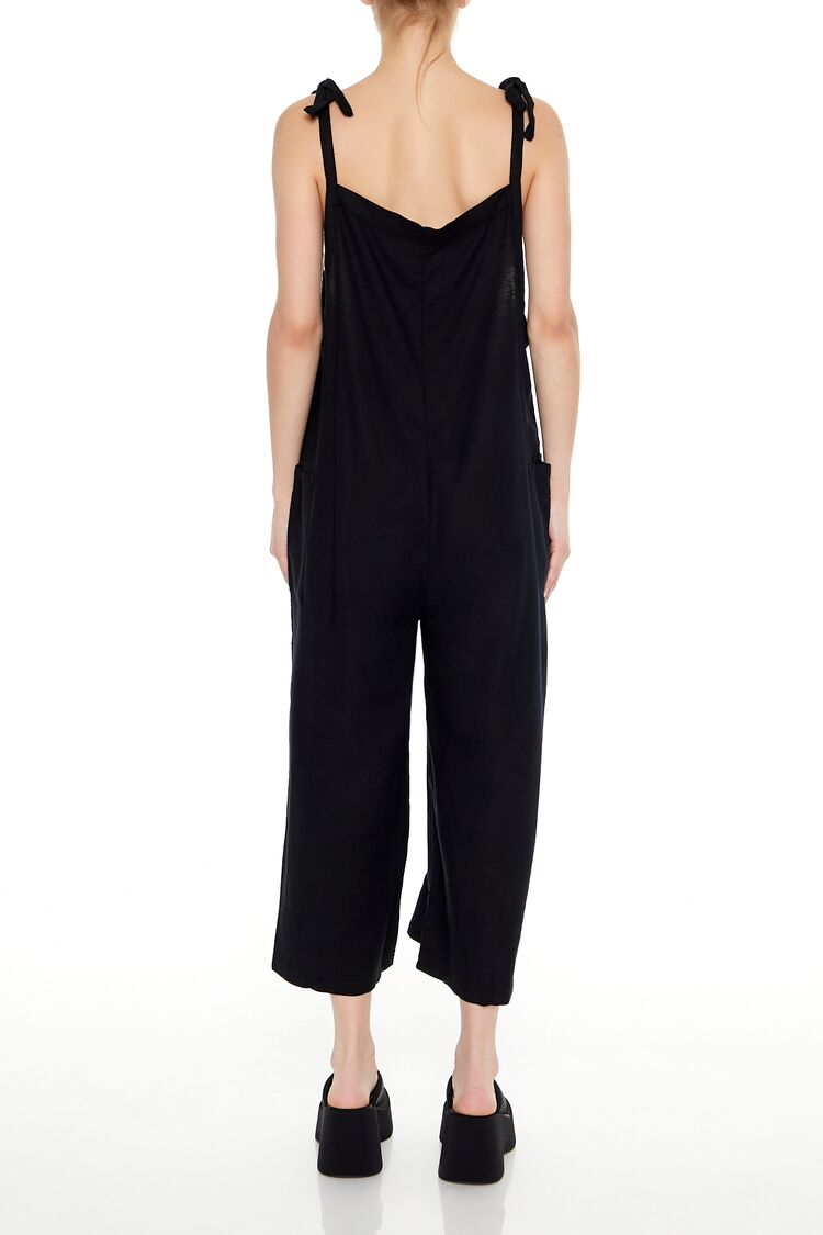  Forever 21 Relaxed Tie-Strap Jumpsuit - black - Bonton