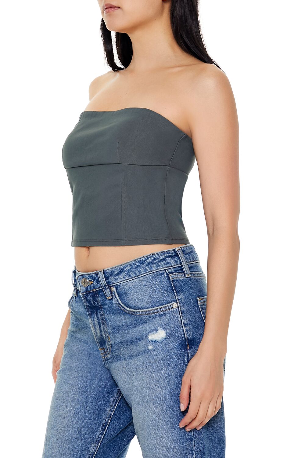  Forever 21 Cropped Tube Top - grey - Bonton