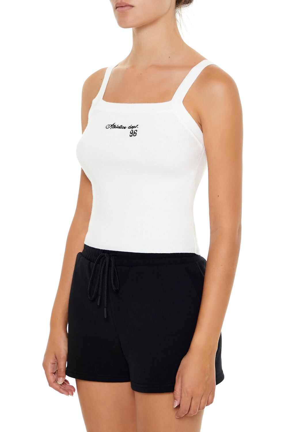  Forever 21 Sweater-Knit Athletics Dept Cami - white multi - Bonton