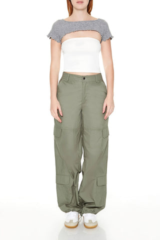 Sweater-Knit Lace-Up Crop Top