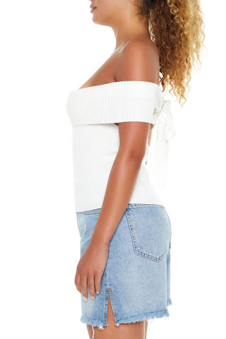 Off-the-Shoulder Sweater-Knit Top
