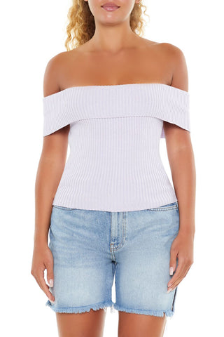 Off-the-Shoulder Sweater-Knit Top