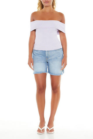 Off-the-Shoulder Sweater-Knit Top