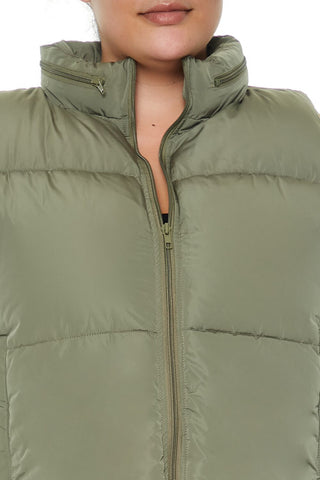 Plus Size Cropped Puffer Vest