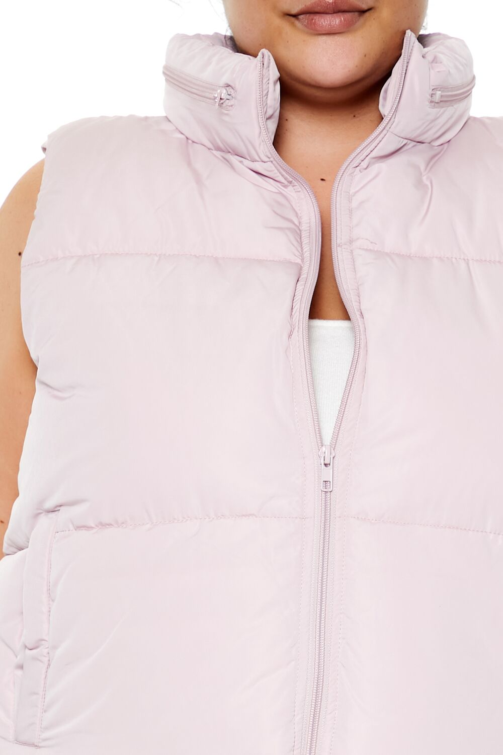  Forever 21 Plus Size Cropped Puffer Vest - light-olive-swatch - Bonton