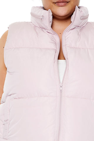 Plus Size Cropped Puffer Vest