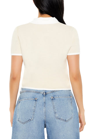 Cropped Sweater-Knit Shirt