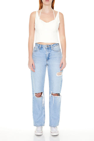 Strappy Combo Cutout Crop Top