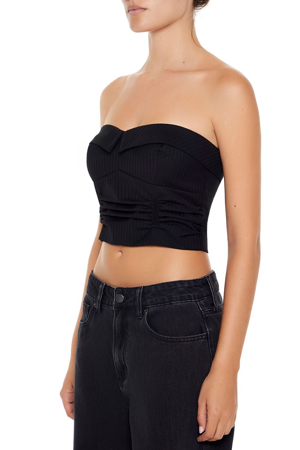 Forever 21 Sweetheart Tube Crop Top - black - Bonton