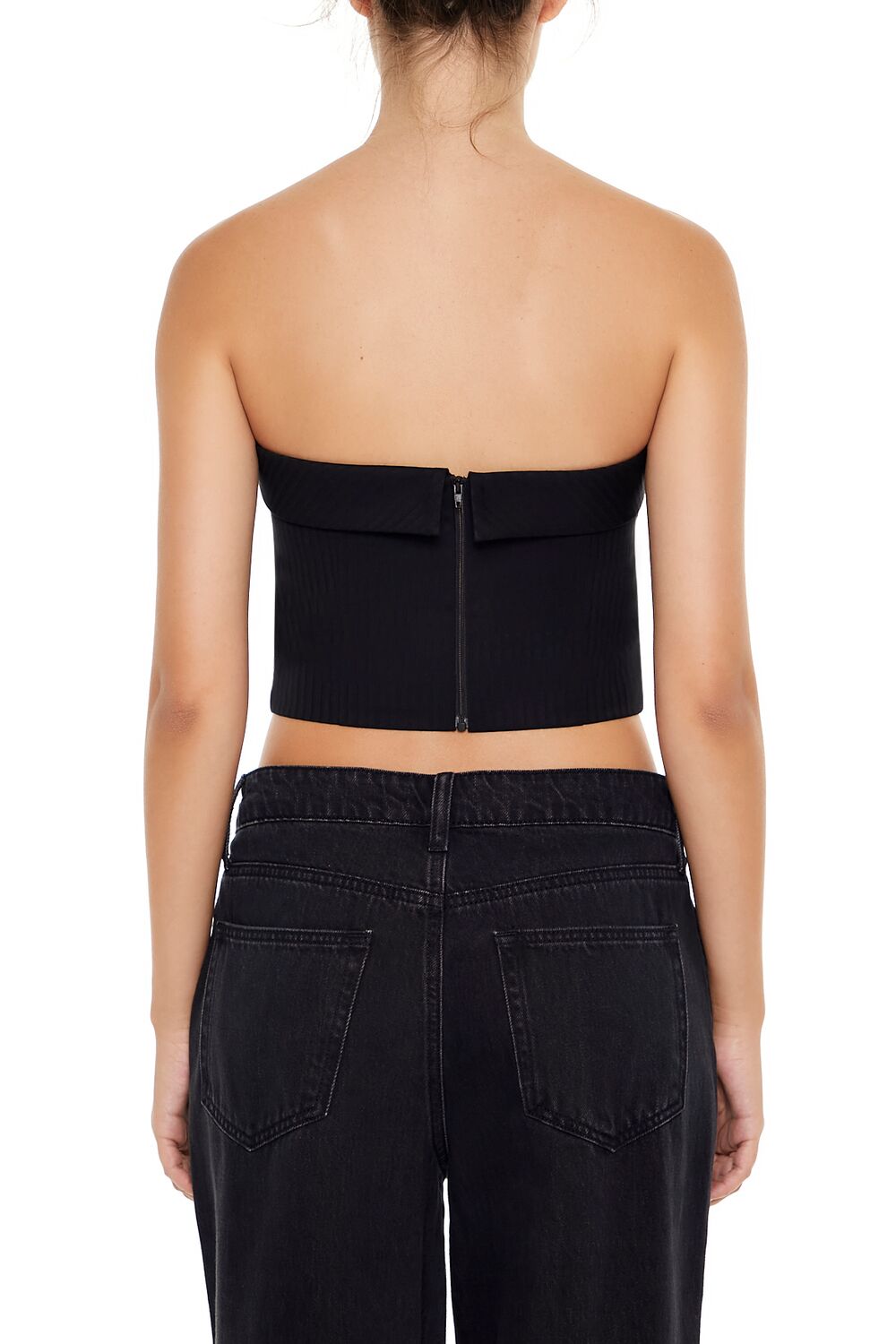  Forever 21 Sweetheart Tube Crop Top - black - Bonton