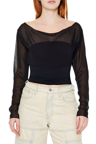 Sheer Chiffon Crop Top