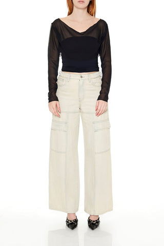 Sheer Chiffon Crop Top