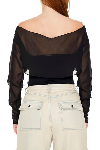 Sheer Chiffon Crop Top