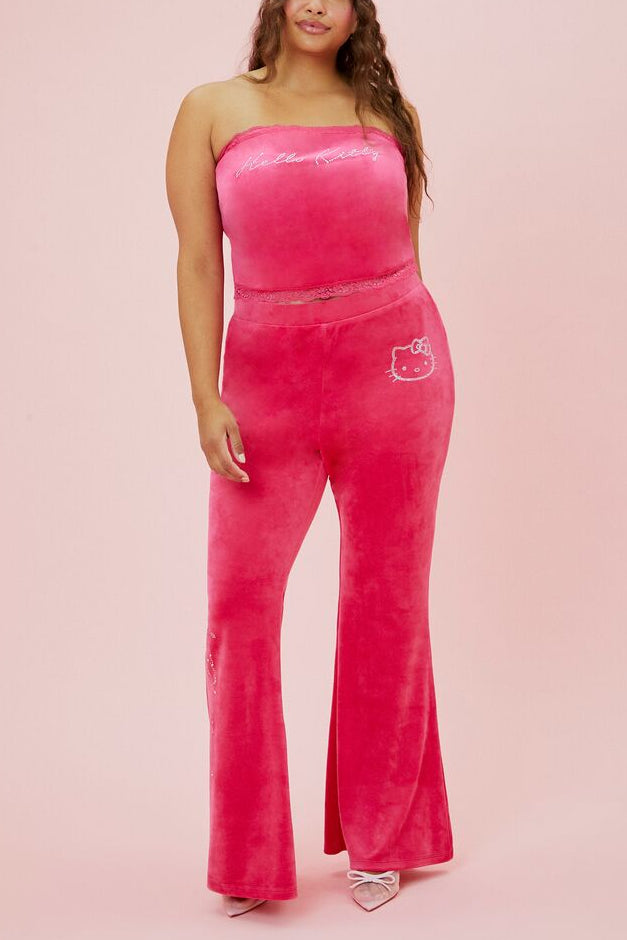  Forever 21 Plus Size Hello Kitty Velour Tube Top - turquoise silver - Bonton