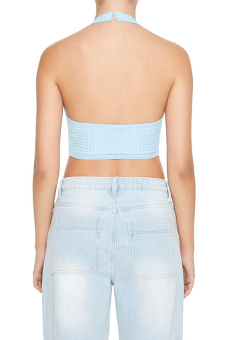 Sequin Halter Crop Top