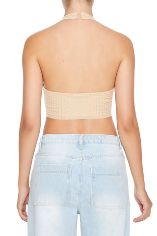 Sequin Halter Crop Top