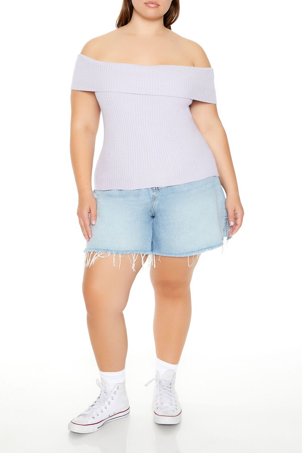  Forever 21 Plus Size Tie-Back Sweater-Knit Top - wisteria - Bonton