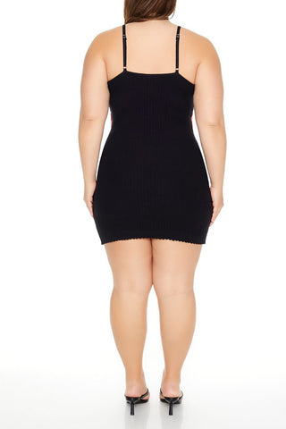 Plus Size Flower Sweater Dress