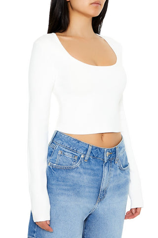 Ribbed Sweater-Knit Crop Top
