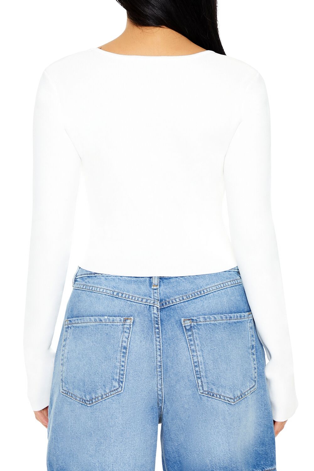  Forever 21 Ribbed Sweater-Knit Crop Top - jade - Bonton