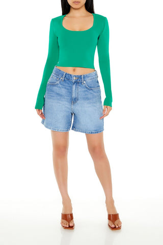 Ribbed Sweater-Knit Crop Top