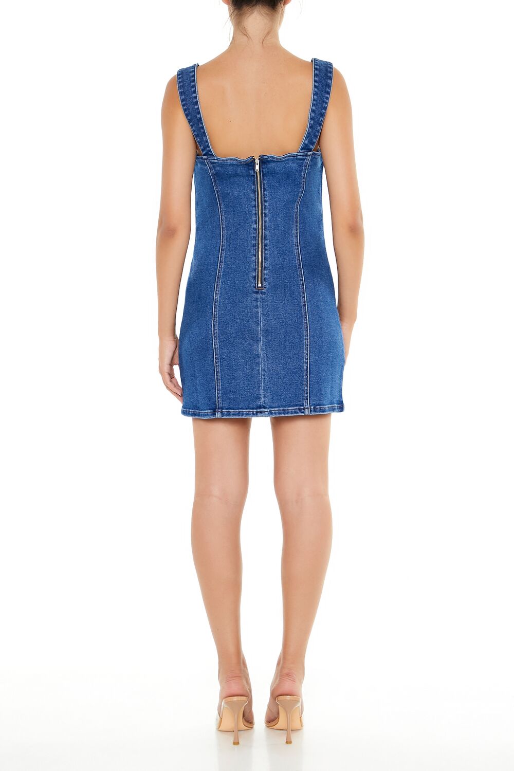  Forever 21 Bodycon Denim Mini Dress - medium-denim - Bonton