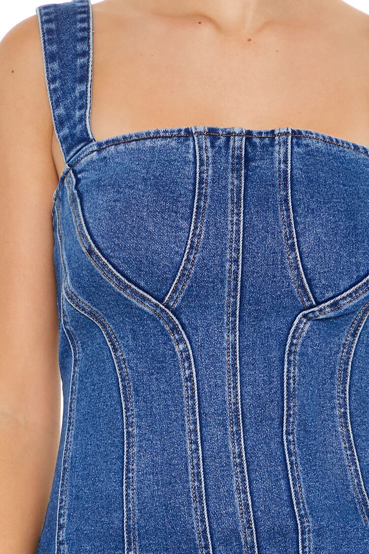  Forever 21 Bodycon Denim Mini Dress - medium-denim - Bonton
