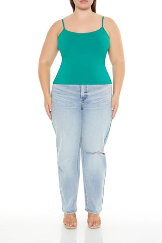 Plus Size Lace-Up Sweater-Knit Cami