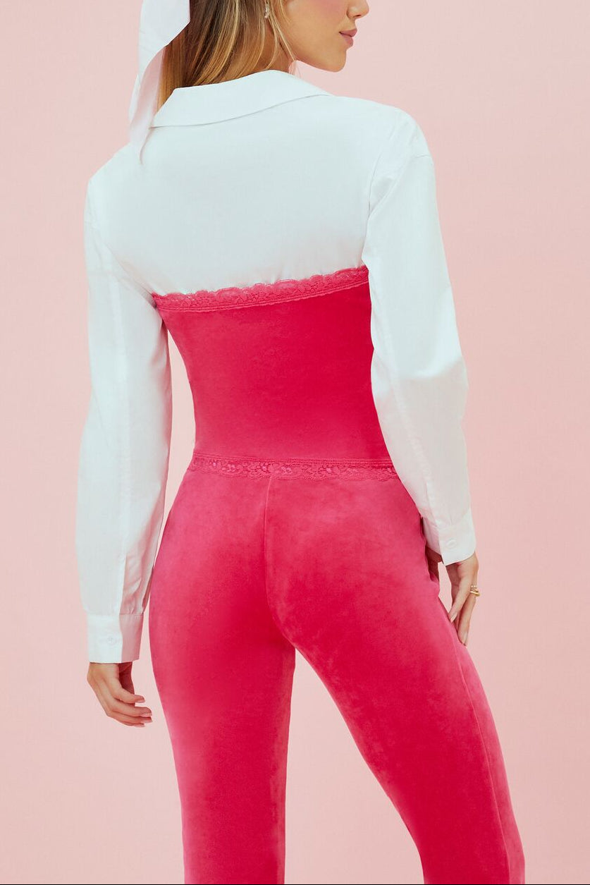  Forever 21 Hello Kitty Velour Tube Top - magenta silver - Bonton