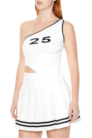 Sweater-Knit One-Shoulder Top