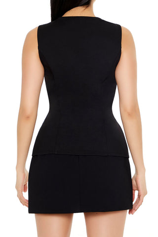 Sleeveless Button-Up Top