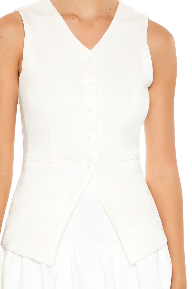  Forever 21 Sleeveless Button-Up Top - black - Bonton