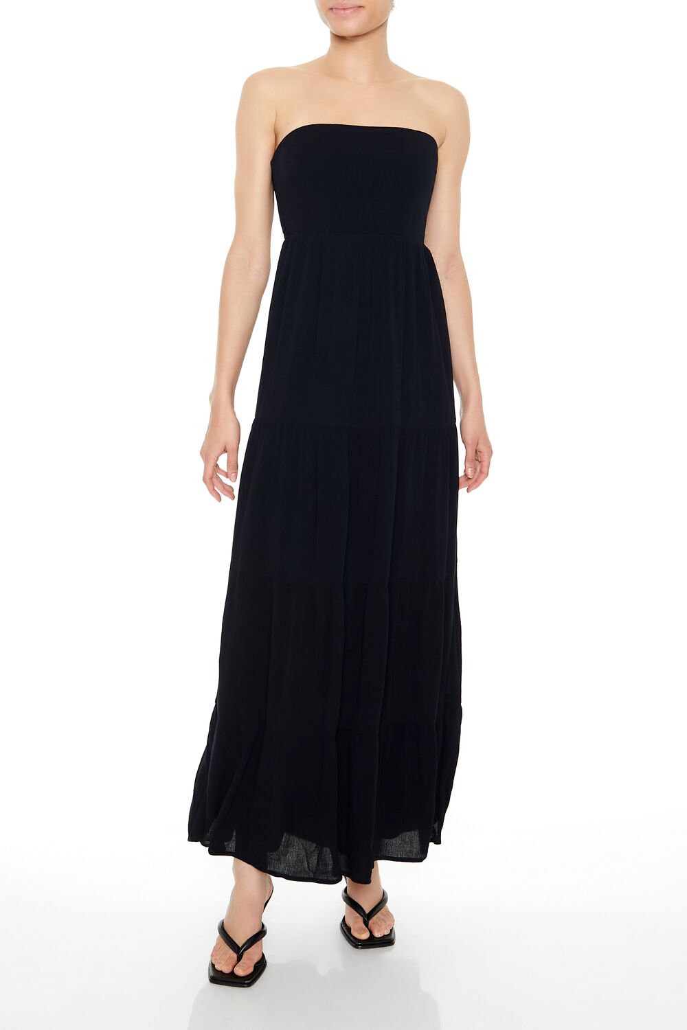  Forever 21 Strapless Tie-Back Maxi Dress - black - Bonton