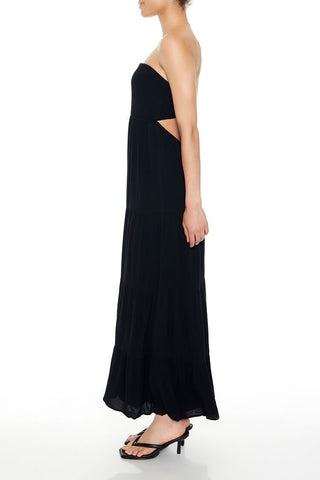 Strapless Tie-Back Maxi Dress
